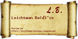 Leichtman Balázs névjegykártya