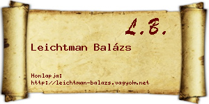 Leichtman Balázs névjegykártya